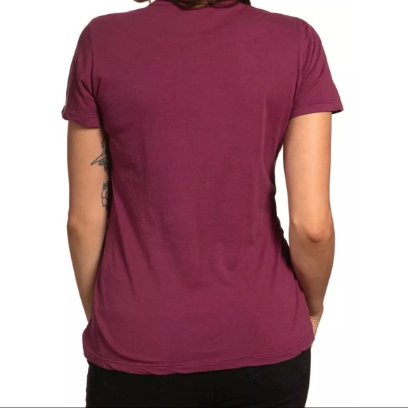 Affliction Women's T-Shirt FLORETTA PINK Cross Biker Wings - Picture 4 of 5